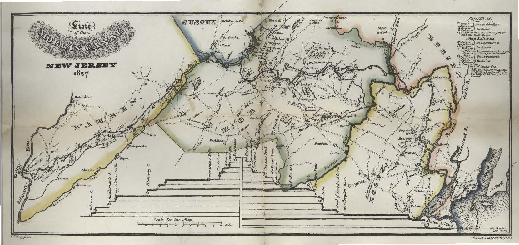 Line of the Morris Canal, New Jersey, 1827 / Desobry, P. fecit.